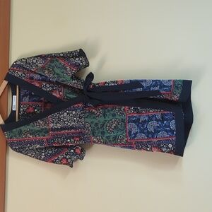 Zara Silky Patchwork Wrap Dress